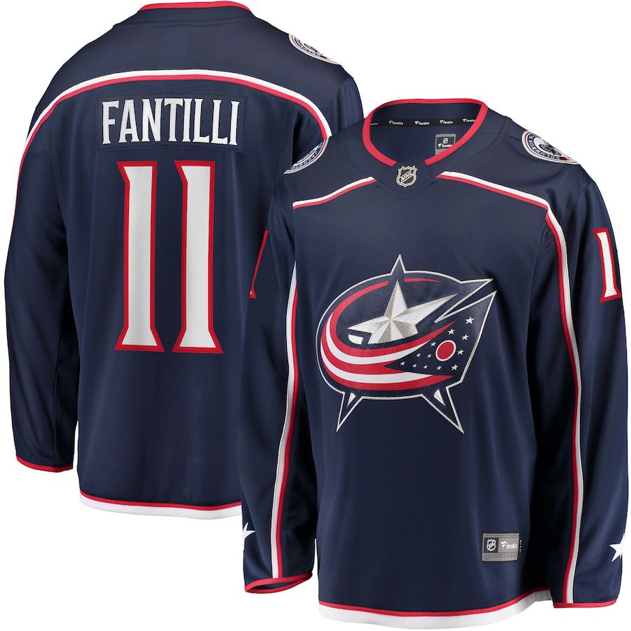 Men Columbus Blue Jackets #11 Adam Fantilli Fanatics Branded Navy Home Breakaway Player NHL Jersey->women nhl jersey->Women Jersey